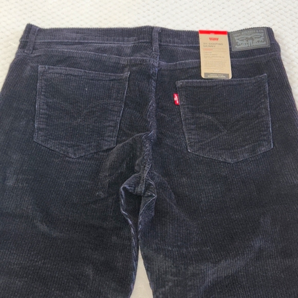 LEVIS 311 BLACK CORDUROY SHAPING SKINNY WOMENS JEANS  SIZE W31  L30  NEW - Picture 7 of 15